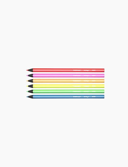 Set creioane colorate, ErichKrause, Artberry hexagonale, 6 culori neon