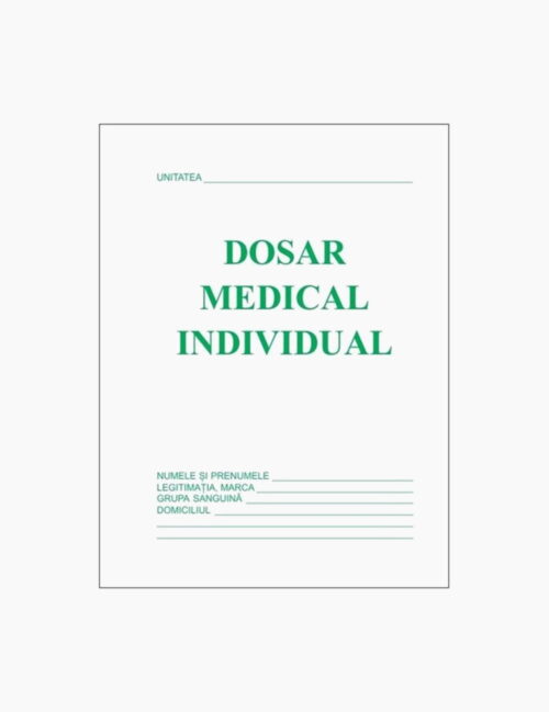 Dosar medical, BiroCo, A5, capsat, offset, fata verso