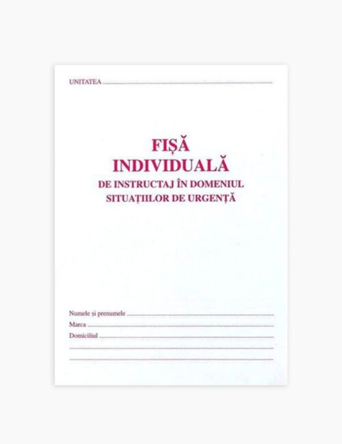 Fisa individuala PSI, BiroCo, A5, fata verso, 8 file/bloc