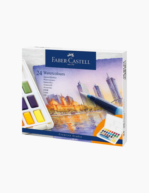 Set acuarele, Faber Castell, cu pensula, 24 culori
