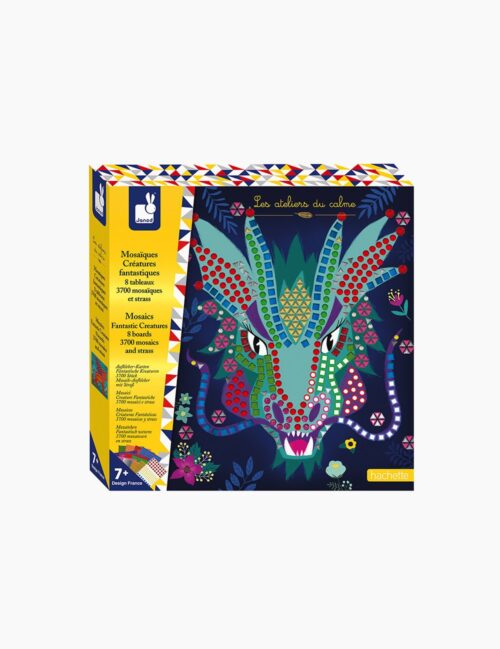 Set creativ mozaic, Janod, creaturi fantastice, 8 carduri