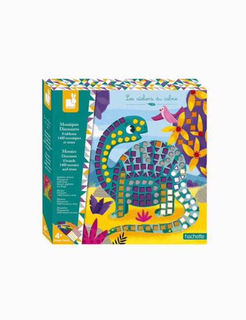 Set creativ mozaic, Janod, dinozauri, 8 carduri