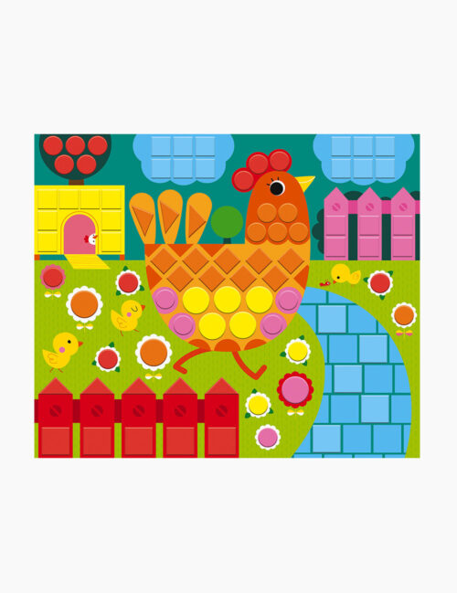 Set creativ mozaic, Janod, animale, 3 carduri