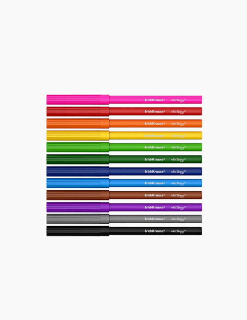 Set carioci, ErichKrause, capac colorat, 12 culori
