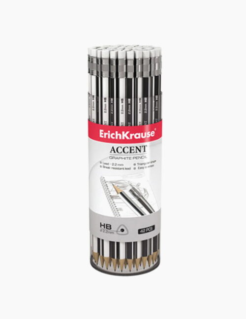 Creion Grafit Hb, ErichKrause, Accent, Cu Radiera, 2 Mm, Triunghiular