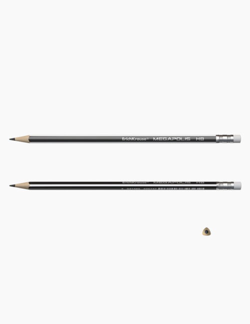 Creion Grafit Hb, ErichKrause, Megapolis 2.2 Mm, Triunghiular, Cu Radiera