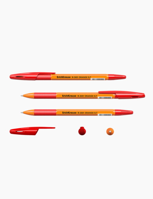 Pix Cu Bila ErichKrause, R301 Orange Stick&Grip, 0.7 Mm, Rosu