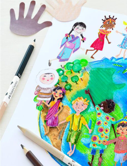 Creioane Colorate Children Of The World, Faber-Castell, 12 + 3 culori