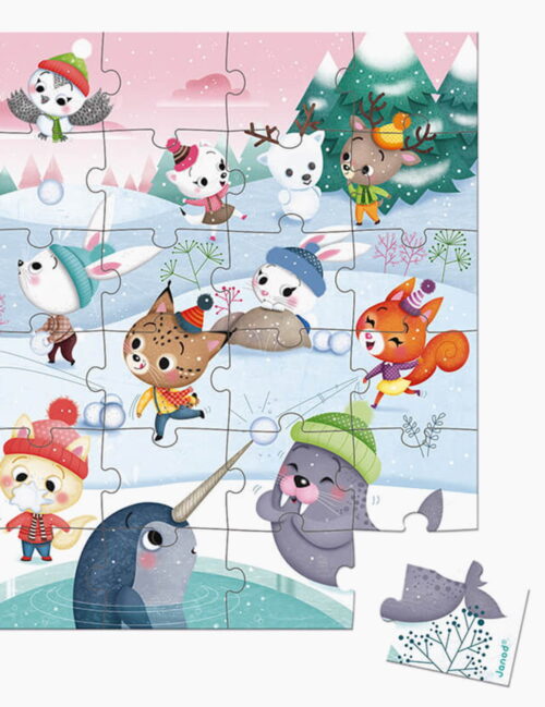 Puzzle petrecere in zapada, Janod, cu cutie gentuta, 36 piese