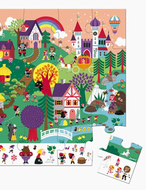 Puzzle basme, Janod, cu cutie gentuta, 24 piese