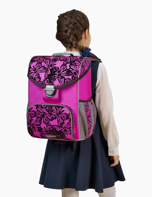 Ghiozdan Ergonomic Fete, ErichKrause, Ergoline Velvet Butterflies, 15 L
