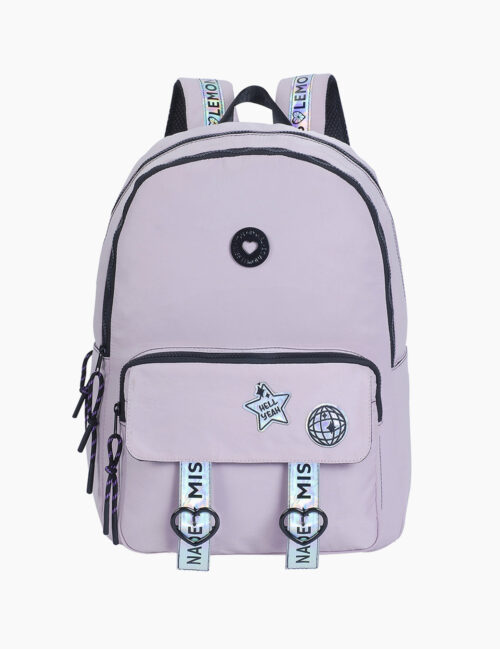 Rucsac pentru Fete, Miss Lemonade, Holo Pink, Ergonomic, 2 Compartimente