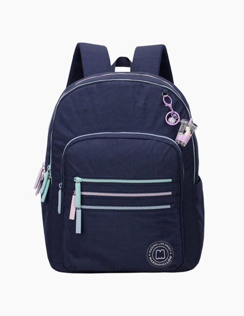 Rucsac pentru fete, Marshmallow, Triplu, Ergonomic, 2 Compartimente, Navy