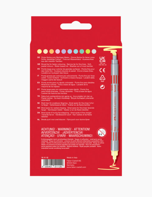 Set Carioci cu 2 Capete, Faber Castell, Pastel, 10/set
