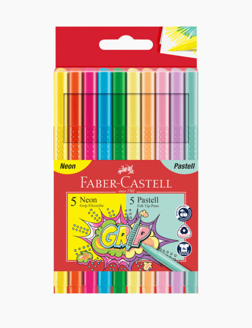 Set Carioci cu 2 Capete, Faber Castell, Pastel Neon, 10/set