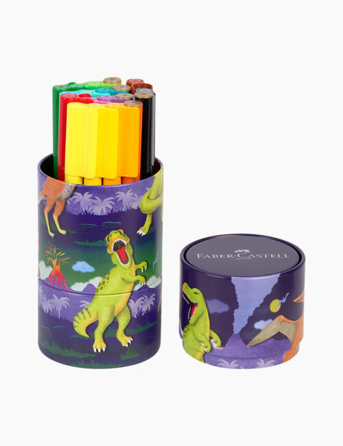 Set Carioci cu Clips, Faber Castell, Connector, 20/set, Dinozauri