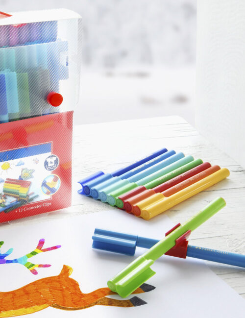 Set Carioci cu Clips, Faber Castell, Connector, 80/set