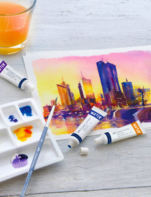 Acuarele Tempera, Faber Castell, 12 Culori + Paleta, 9 ml