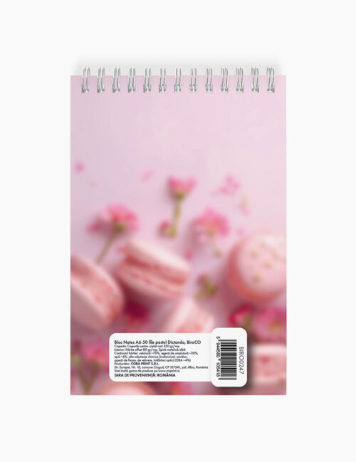 Carnetel Notite A6 Dictando, BiroCO, 50 File, Bloc Notes Macarons