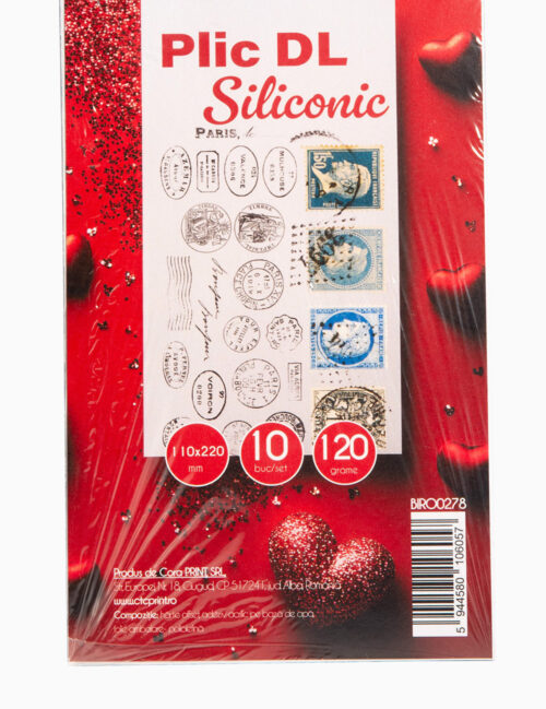 Plic DL Siliconic, BiroCo, 80g, 110 x 220 mm, Alb, 10 buc/set