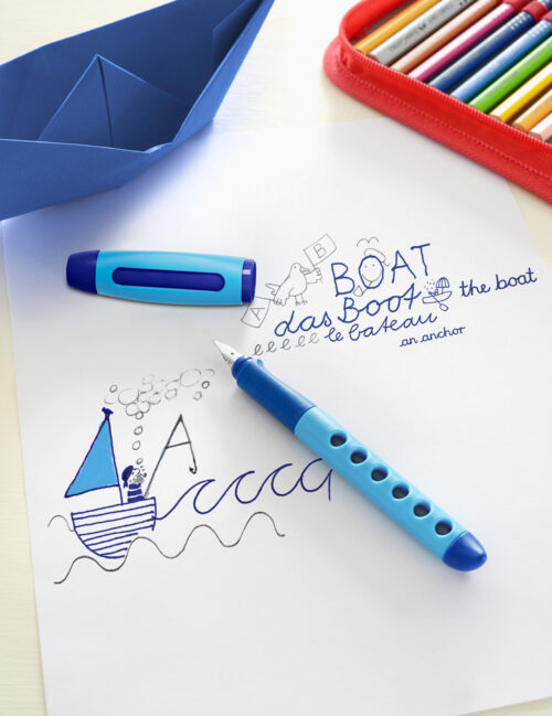 Stilou pentru Stangaci, Faber Castell, Penita A, Albastru