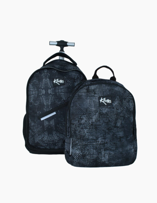 Ghiozdan Troler Kaos, 2 In 1, Jackpot, Ergonomic, 4 Compartimente