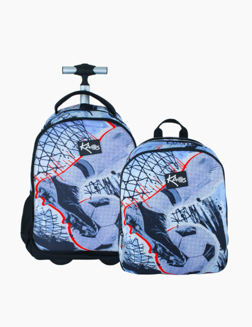Ghiozdan Troler Kaos, 2 In 1, Fotbal, Halftime, Ergonomic, 4 Compartimente
