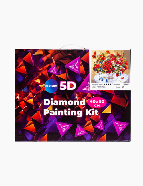 Kit 5D Mozaic cu Diamante, Centrum, Maci cu Rama, 40x50 cm