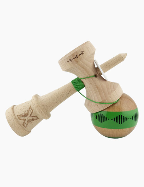 Kendama X Originala, Super Sticky, Frequency, Big Cups, 18 cm, Verde/Maro