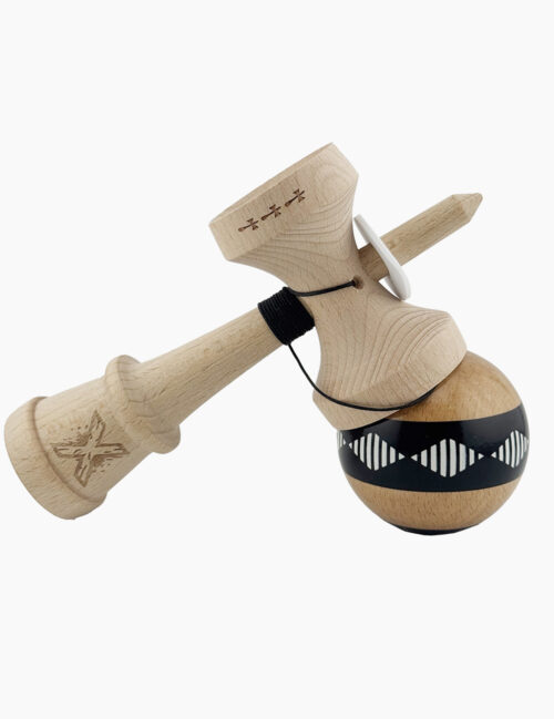 Kendama X Originala, Super Sticky, Frequency, Big Cups, 18 cm, Negru/Maro