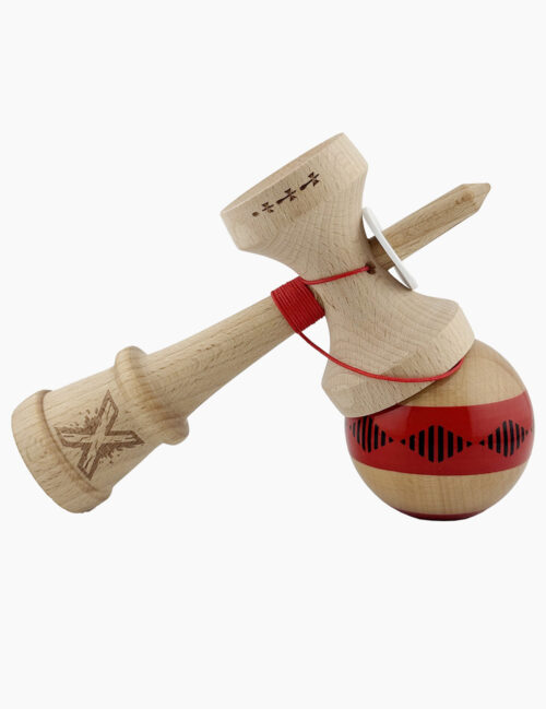 Kendama X Originala, Super Sticky, Frequency, Big Cups, 18 cm, Rosu/Maro