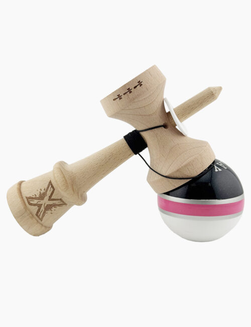 Kendama X Originala, Super Sticky, ROYAL SPIKE, Big Cups, 18 cm, Inel Roz