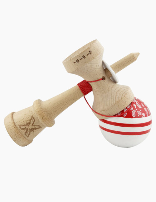 Kendama X Originala, Super Sticky, Chicanos, Big Cups, 18 cm, Rosu/Alb