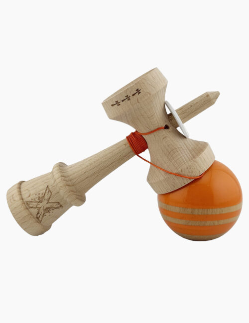 Kendama X Originala, Super Sticky, RAINBOW, Big Cups, 18 cm, Portocaliu/Maro
