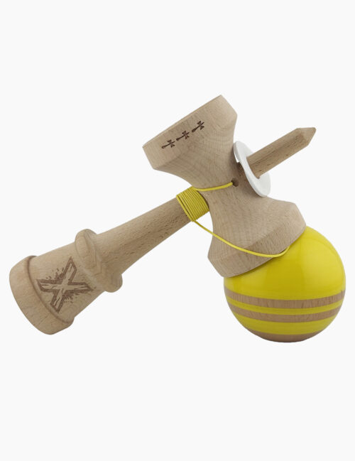 Kendama X Originala, Super Sticky, RAINBOW, Big Cups, 18 cm, Galben/Maro