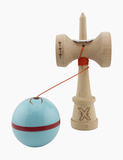 Kendama X Originala, Super Sticky, SILKEN, Big Cups, 18 cm, Albastru Deschis