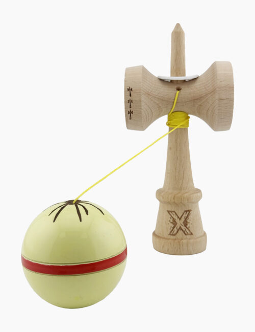 Kendama X Originala, Super Sticky, SILKEN, Big Cups, 18 cm, Galben Crem