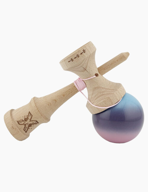 Kendama X Originala, Super Sticky, Big Cups, 18 cm, Albastru/Mov/Roz