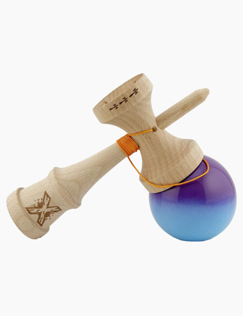 Kendama X Originala, Super Sticky, Flippy, Big Cups, 18 cm, Mov/Albastru