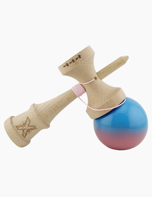 Kendama X Originala, Super Sticky, Flippy, Big Cups, 18 cm, Albastru/Roz