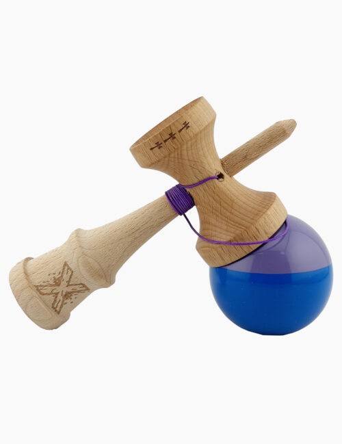 Kendama X Originala, Super Sticky, Flippy, Big Cups, 18 cm, Mov/Albastru