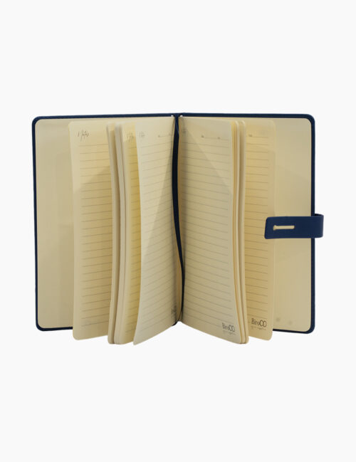 Agenda Nedatata, Biroco, A5 96 File, Hartie Ivory, Buton Metal, Albastru