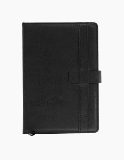 Agenda Nedatata, Biroco, A5 96 File, Hartie Ivory, cu Clapeta, Negru