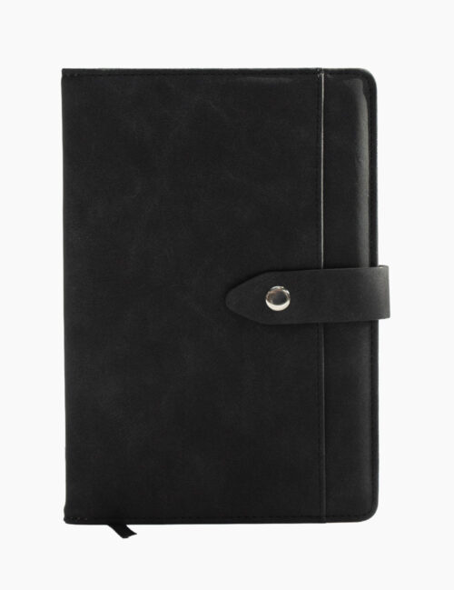 Agenda Nedatata cu Buzunar, Biroco, A5 96 File, Hartie Ivory, Cu Capsa, Negru