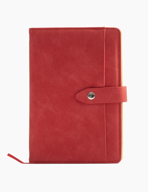 Agenda Nedatata cu Buzunar, Biroco, A5 96 File, Hartie Ivory, cu Capsa, Rosu