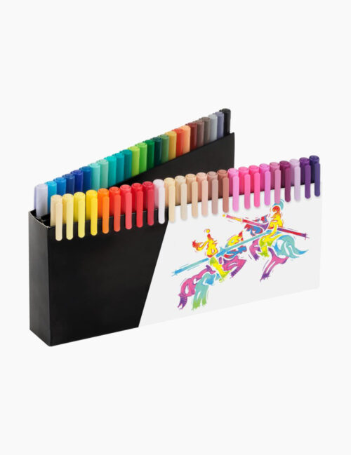 Set 50 Carioci, Faber Castell, Black Edition, Varf Tip Pensula