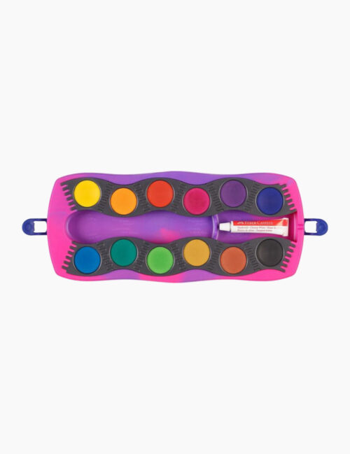 Set Acuarele 12 Culori, Faber-Castell, Connector Unicorni